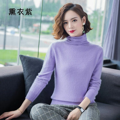 Women Sweaters Turtleneck Pullover Cashmere Knitted Soft Warm Clothes Jumper Top