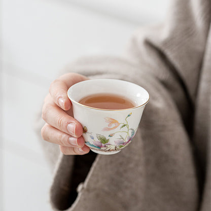 Porcelain Tea Cup Handpainted Master Cup For Lady 75ml Kungfu Cup Beautiful Cup