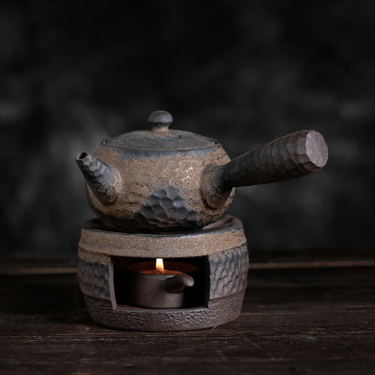 Handmade Teapot Ceramic Retro Tea Heater Candle Stand Tea Stove Kung Fu Teapot