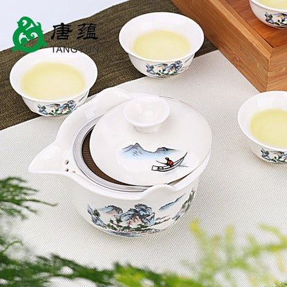Anti Scald Lid Bowl, Tea Cup, Large Ceramic Tea Cup, Hand-held Teapot