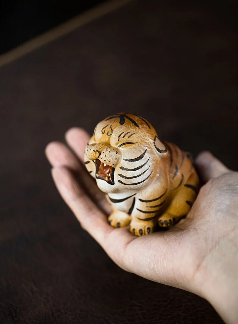 Purple Sand Tea Pet Tiger Ornaments Zodiac Mud Painted Tiger Accessories