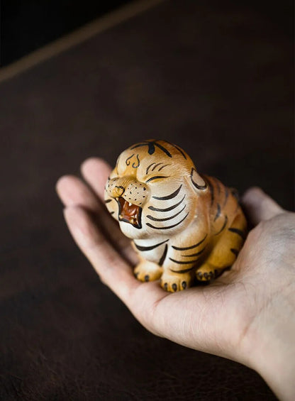 Purple Sand Tea Pet Tiger Ornaments Zodiac Mud Painted Tiger Accessories