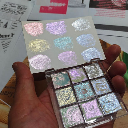 Nail Art Tool 9 Color Paint Solid Watercolor Handmade Acuarelas Palette Painting