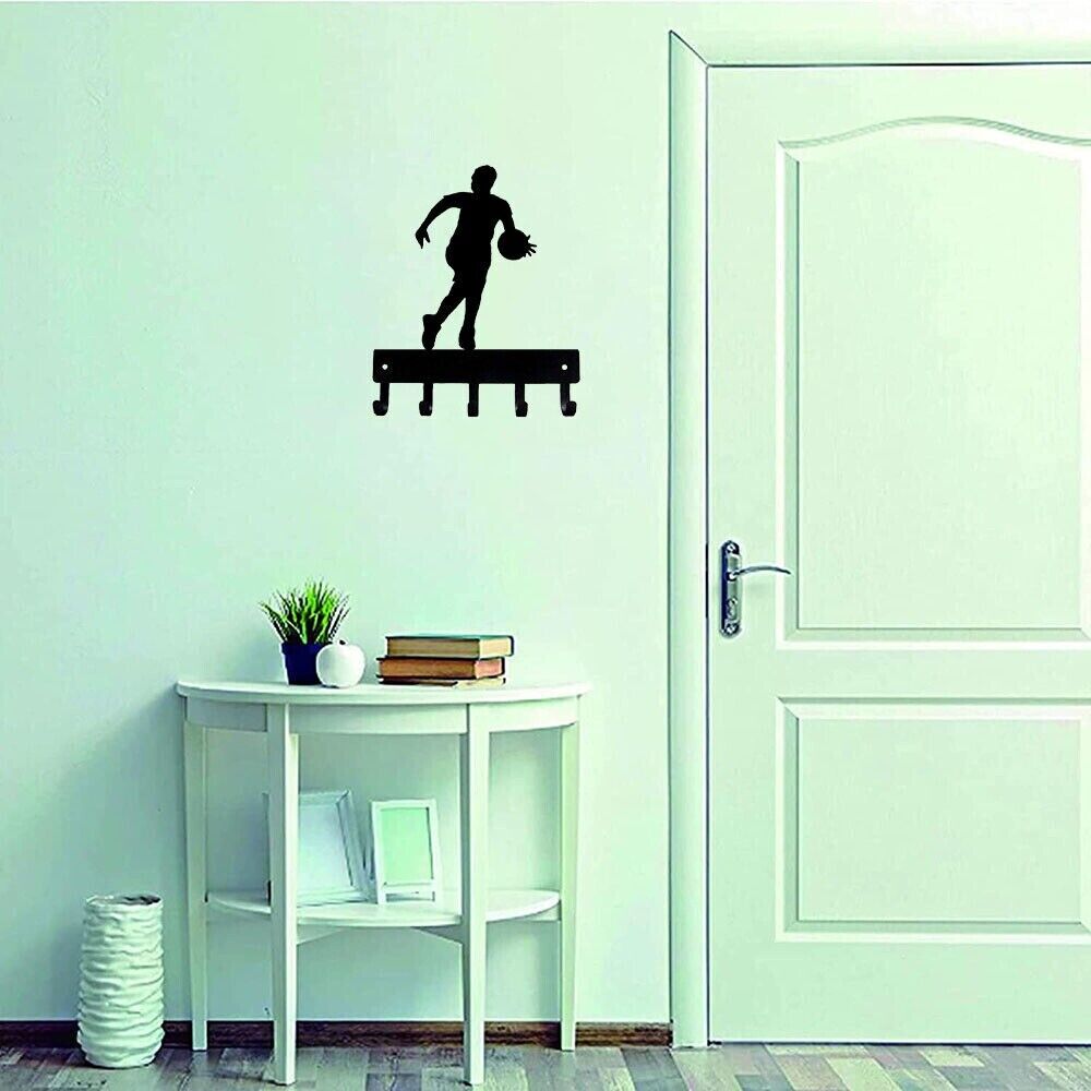Basketball Player Sport - Key Hooks Holder Wall Mounted Hook Up Decoration Wall