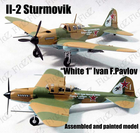 Russia Il-2 Sturmovik aircraft white 1 Ivan Pavlov 1/72 plane finish Easy model