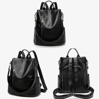 Backpack Soft Leather Large Bag Traveling Laptop Bags Polyester Hasp Zipper 1 PC
