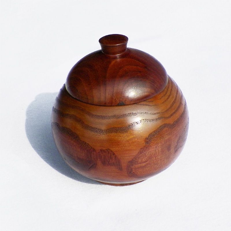 Wooden Tea Caddy 15×8.8cm Snack Nut Storage Jar Creative Wood Container