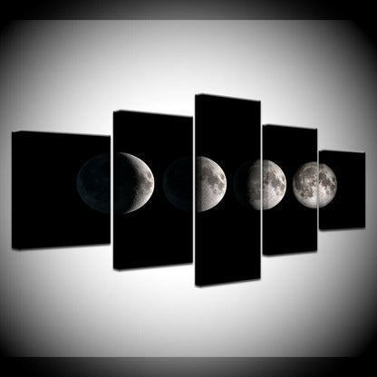 5PCS Canvas Print Abstract Moon Poster Painting Art Wall Paintings No Framed
