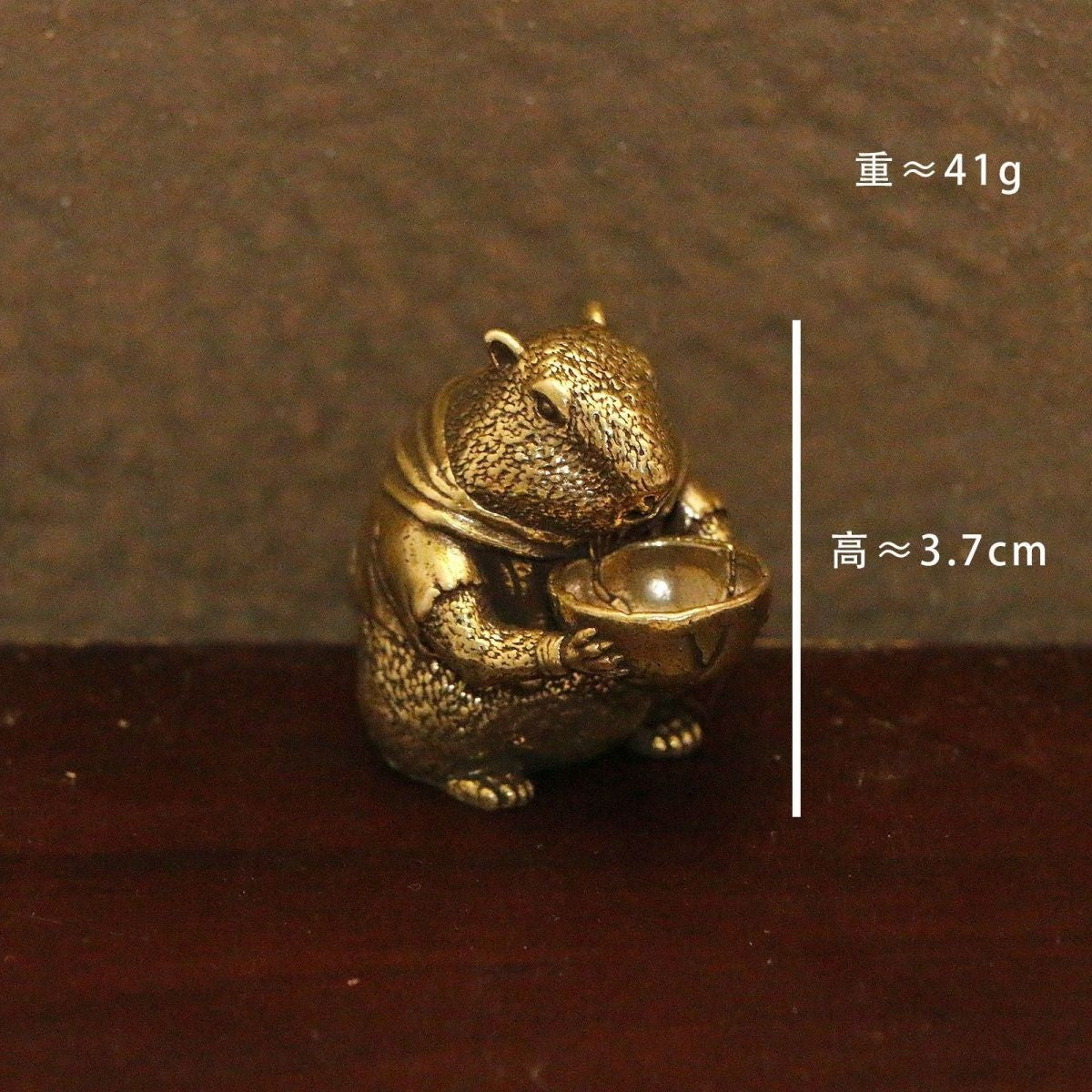 Brass Prairie Dog Figurine 3.7cm 41g Cute Desktop Ornament Brass Handheld Craft