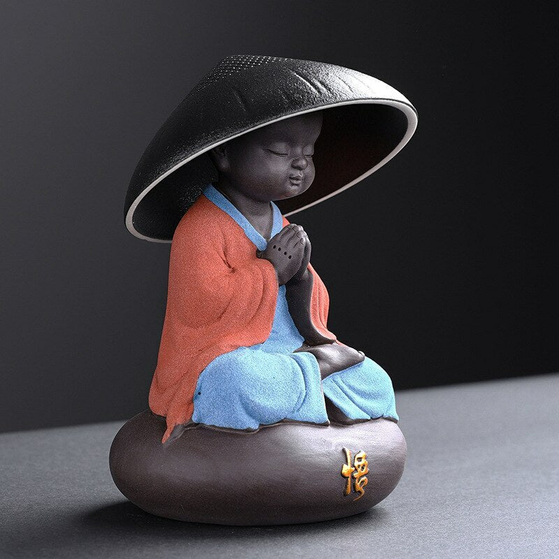 Purple Clay Creative Little Monk Tea Strainer Tea Leaking Home Kung Fu Tea Set