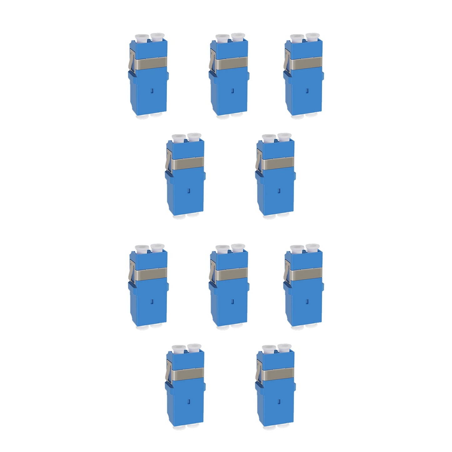 10Pcs LC to LC Adapter Singlemode Multimode Duplex Fiber Optic Connector Coupler