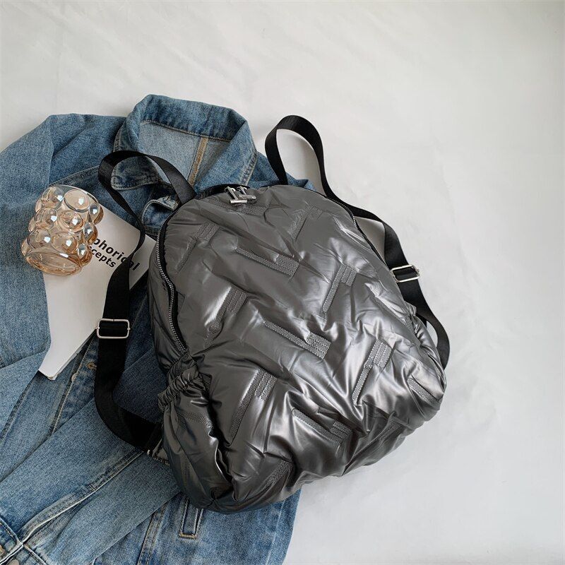 Space Down Backpack Women Minimalist Backpacks Traveling Back Bags 27*35*12 CM