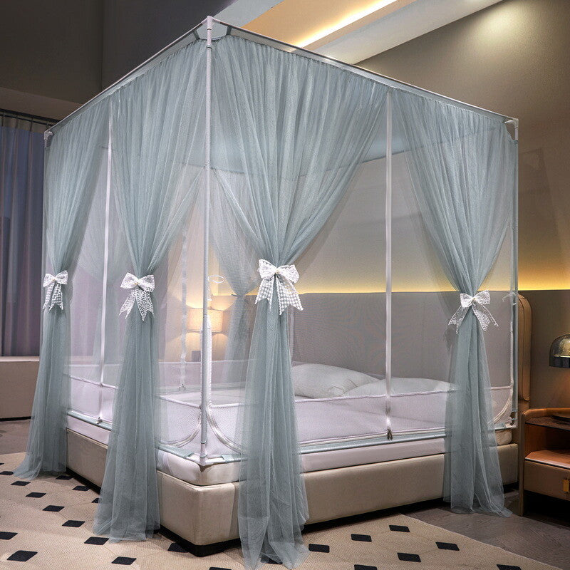 Mosquito Net Double Layers Bed Netting With Zipper Tubes Summer Curtain For Bed