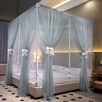 Mosquito Net Double Layers Bed Netting With Zipper Tubes Summer Curtain For Bed