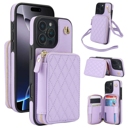 Crossbody Wallet Case for iPhone 16/15/14/13/12/11 Pro Max SE 7 8 X XS Max XR