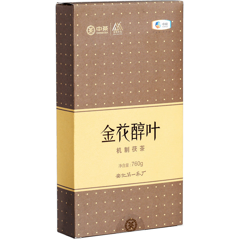 Chinese Black Tea Hunan Anhua Black Tea Golden Flower Leaf Rich Brick Tea 760g -
