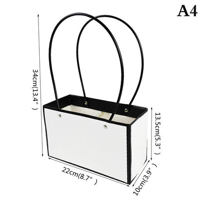 Portable Flower Box Waterproof Paper Handy Bag Kraft Handbag Party Gift Box