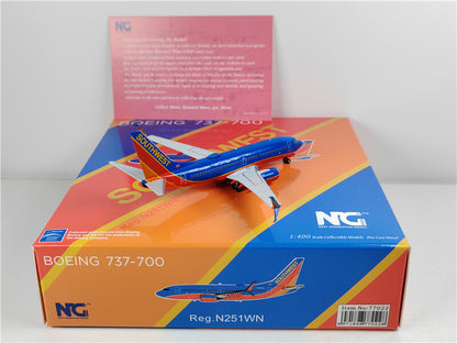 NG Models SOUTHWEST FOR BOEING B737-700 N251WN 1:400 Aircraft Pre-built Model