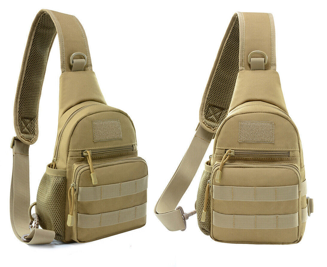 Men Molle Pouch Tactical Chest Shoulder Sling Bag Bum Pack Cross Body Backpack