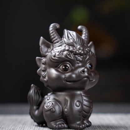 Miniature Dragon Statue Mini Tea Pet Ornament Chinese Tea Decoration for