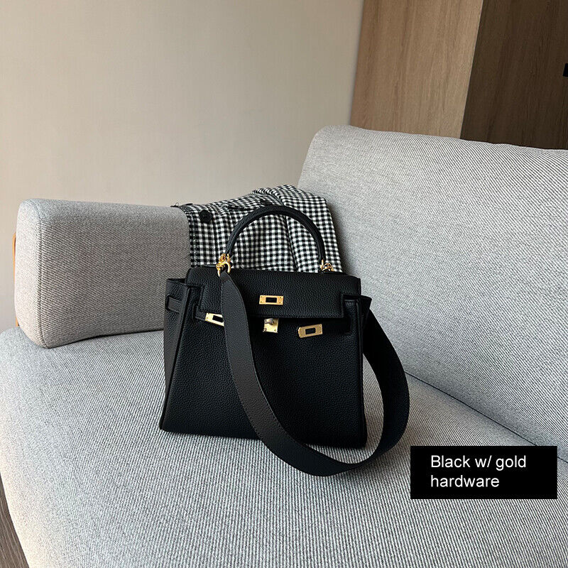 25/28cm Real Leather Flap Tote Shoulder bag Handbag Purse Fashion Briefcase