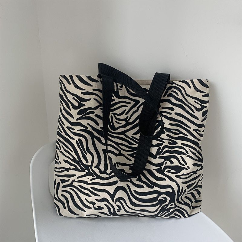 Canvas Shopping Bag Cloth Shoulder Bags Student Casual Handbag Reusable Purse