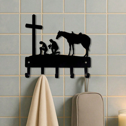CIFbuy Wall Mounted Iron Hook Rustic Industrial Coat Key Organizer