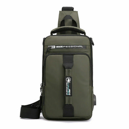 Multifunction USB Shoulder Bag Chest Bags Waterproof Travel Pack Messenger Pack