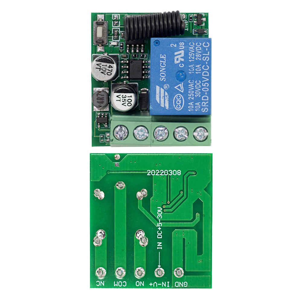433Mhz DC5-30V 1CH Universal Wireless Remote Control Switch Relay Receiver Kit