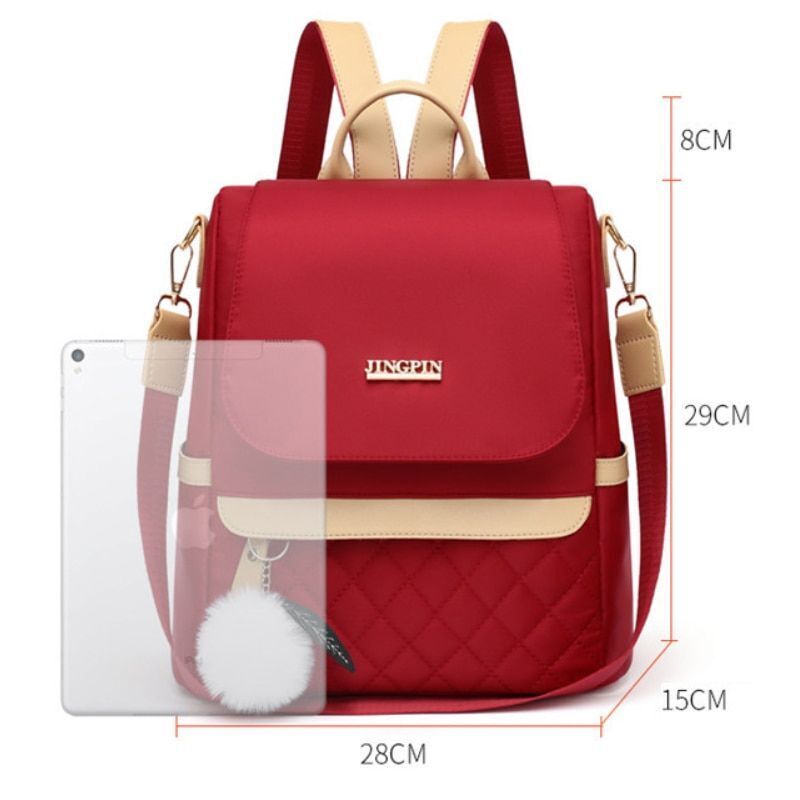 Shopping Backpack Fashion Anti-Theft Women Solid Color Traveling Bag School 35L