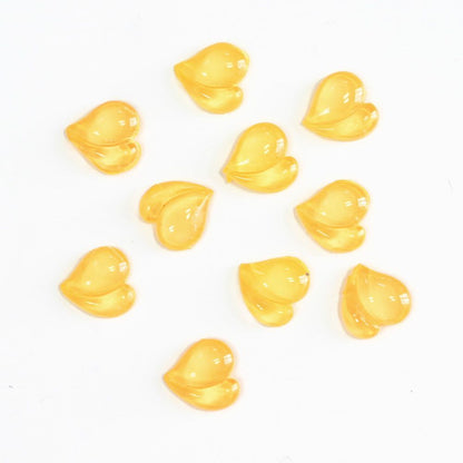 Nail Art Decals 20-100Pcs 3D Heart Charms Clear Acrylic DIY Manicure Accessories