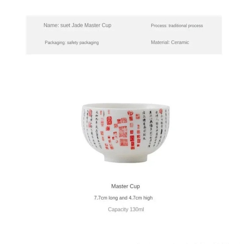 130ml Chinese Ceramic Teacup Handmade Master Cup Tea Bowl Meditation Cup Teaset