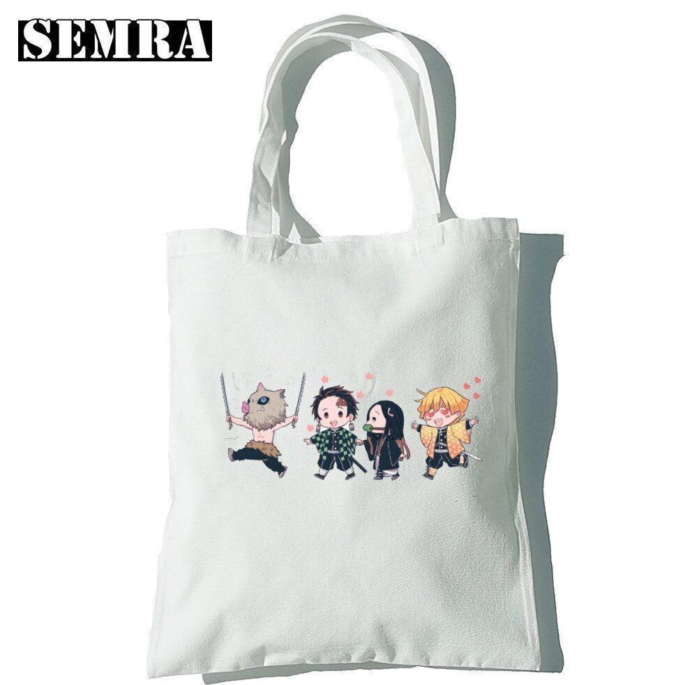 Canvas Tote Shoulder Bag Student Teacher Large Square Purse White / Black Pouch