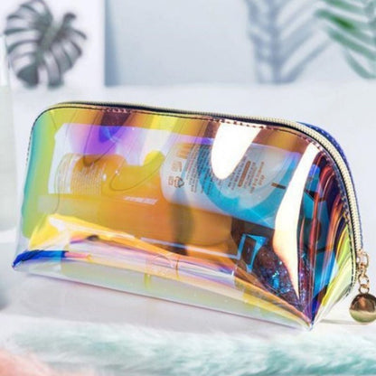 Fashion Laser Cosmetic Bag Traveling Dumpling Shape Transparent Toilet Purse 1PC