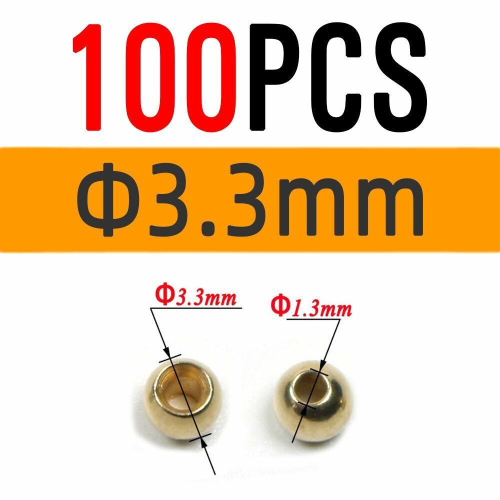 Brass Beads Head 100/500/1000 PCS Fly Tying Nymph Streamer Bugs Hook 2.4mm 2.8mm