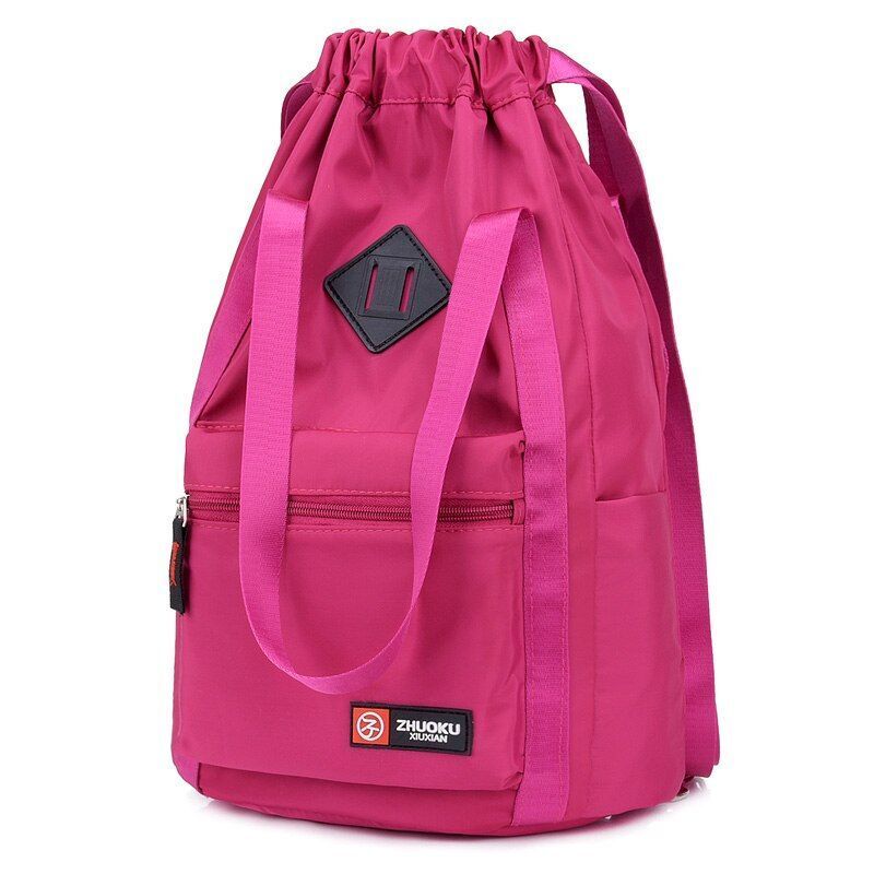 Nylon Backpacks Drawstring Rucksack Multifunction Shoulder Bag Travel Schoolbags