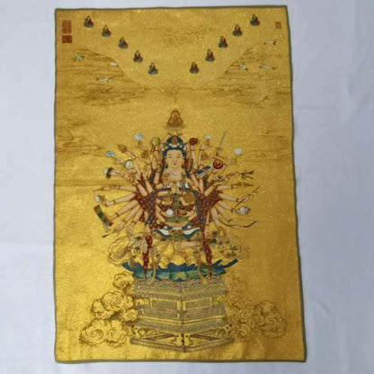 36" Tibet Tibetan Cloth Silk 1000 Arms Avalokiteshvara Kwan-yin Tangka Thangka26