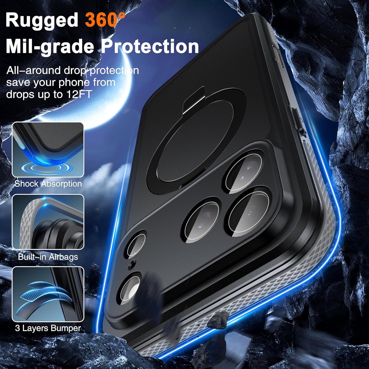 Magnetic Waterproof for Iphone 17 Pro Max Case with [Built-In Screen Protector][