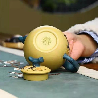 280ml Chinese Handmade Yixing Zisha Teapot Two-color Plum Blossom Teapot