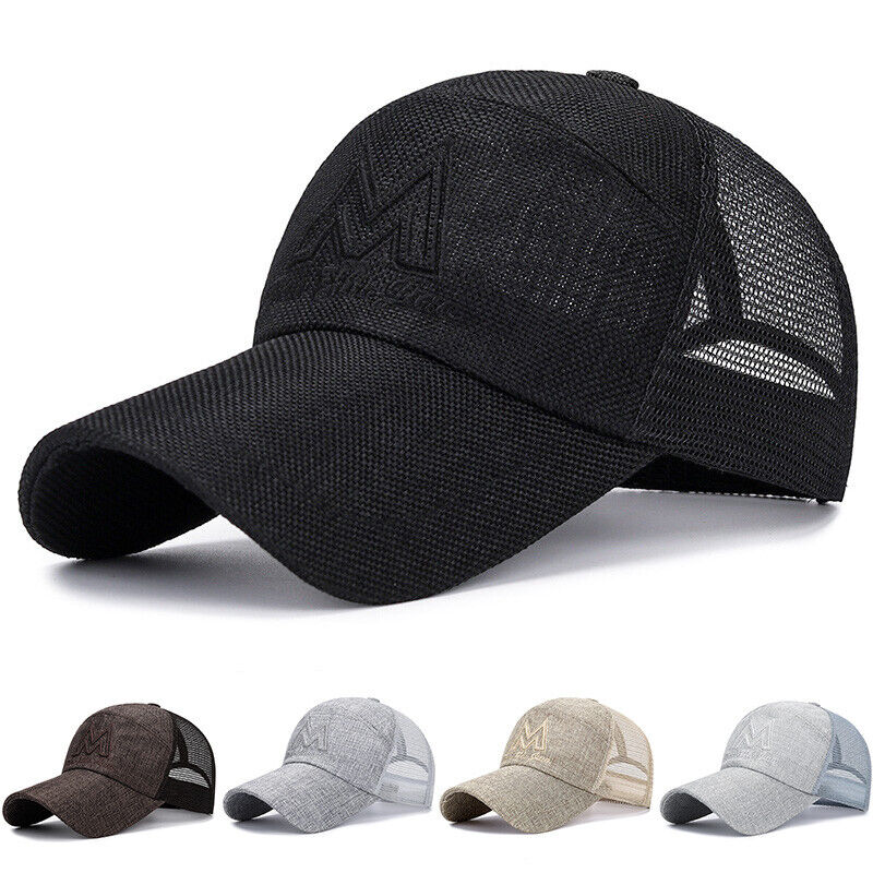 Unisex Mesh Breathable Long Brim Baseball Cap Adjustable Sunscreen Casual Hat*