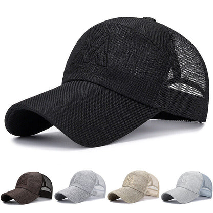 Unisex Mesh Breathable Long Brim Baseball Cap Adjustable Sunscreen Casual Hat*