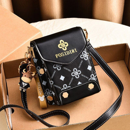 Fashion Shoulder Bag Printed Mobile Phone Bag Leather Crossbody Shoulder Bag 1PC