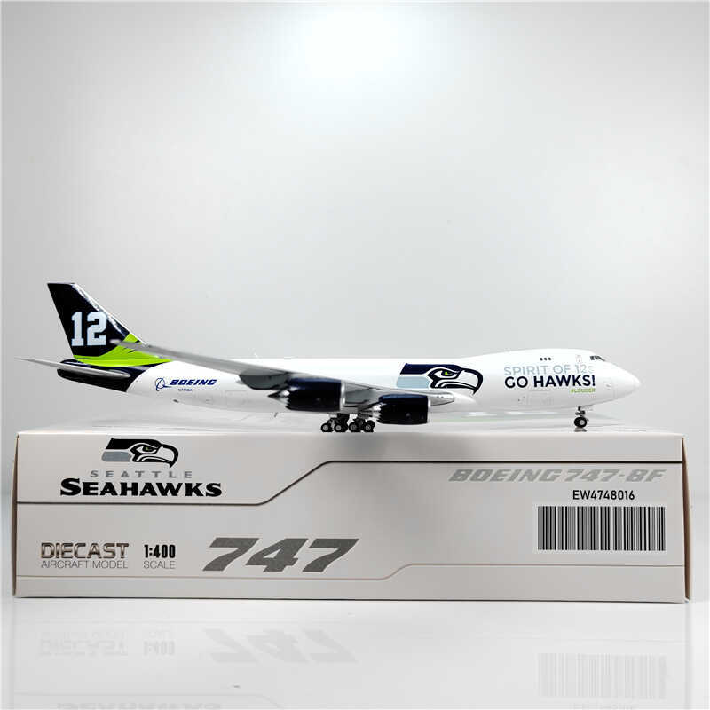 1:400 JC Wings SEAHAWKS BOEING B747-8 Passenger Airplane Diecast Model