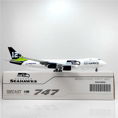 1:400 JC Wings SEAHAWKS BOEING B747-8 Passenger Airplane Diecast Model