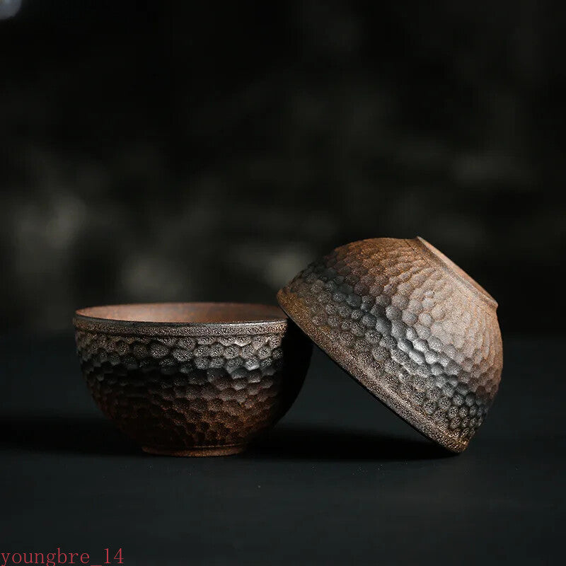 Vintage Handmade Ceramic Teacup Japanese Style Retro Tea Cup Stoneware Tea Set