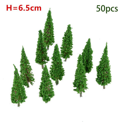 Artificial Miniature Tree 20-70Pcs Plastic Train Scenery Railroad Building Decor