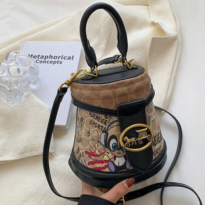 New Desinger Graffiti Bag, Top PU Leather Women's Shoulder Bag Small Handbags