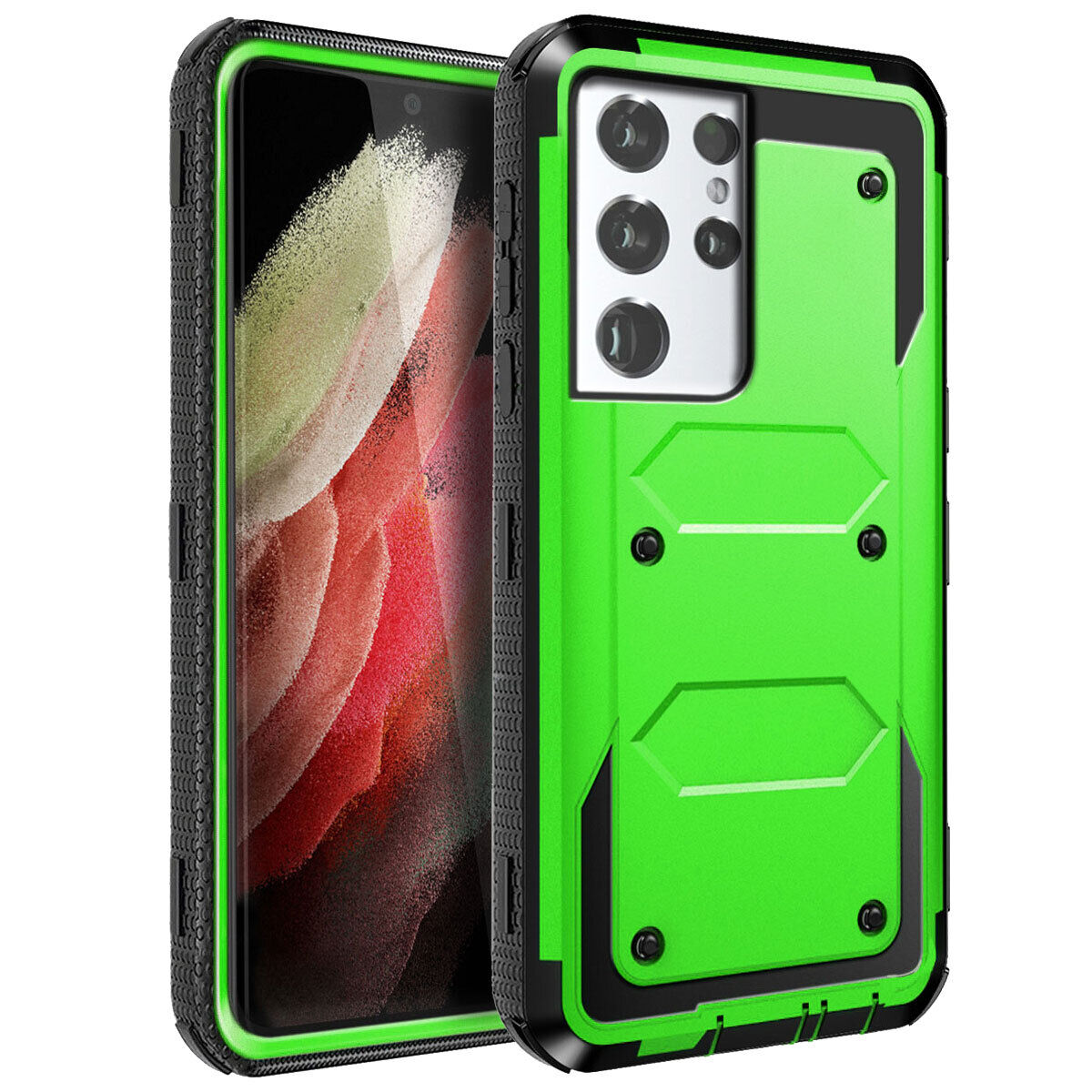 For Samsung Galaxy S21 Ultra/+/FE 5G Case Shockproof Clip Stand Cover Accessory