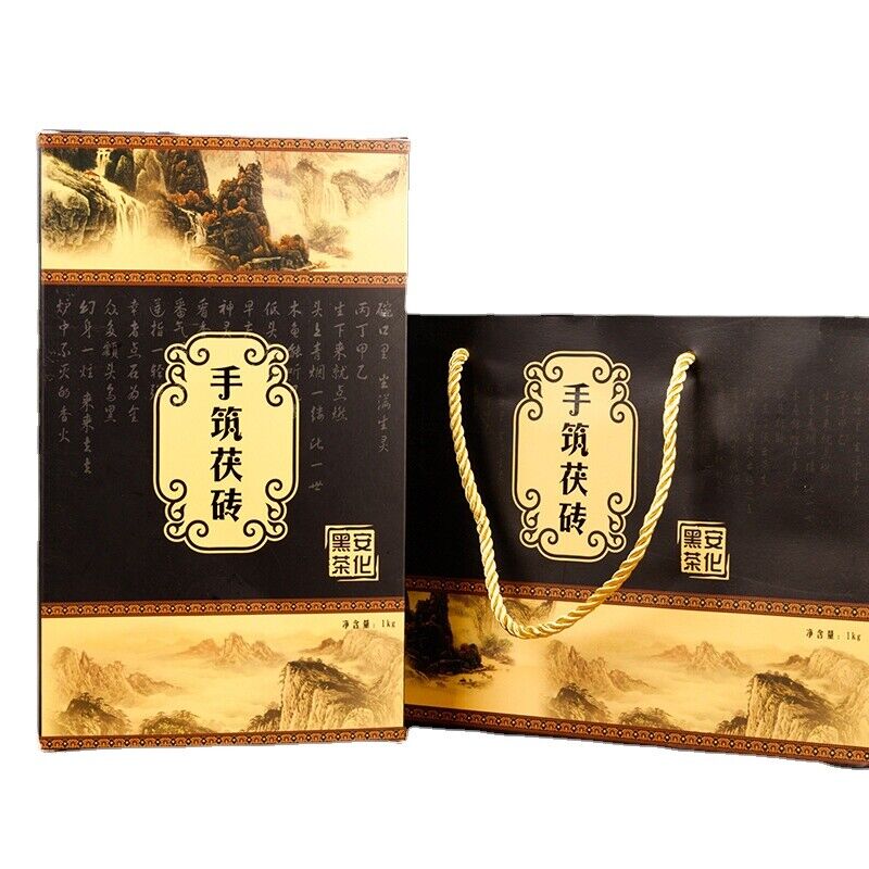 1000g Hunan Anhua black tea hand-built por tea brick golden flower black tea