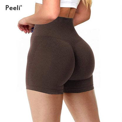 High Waist Seamless Yoga Shorts Scrunch Lift